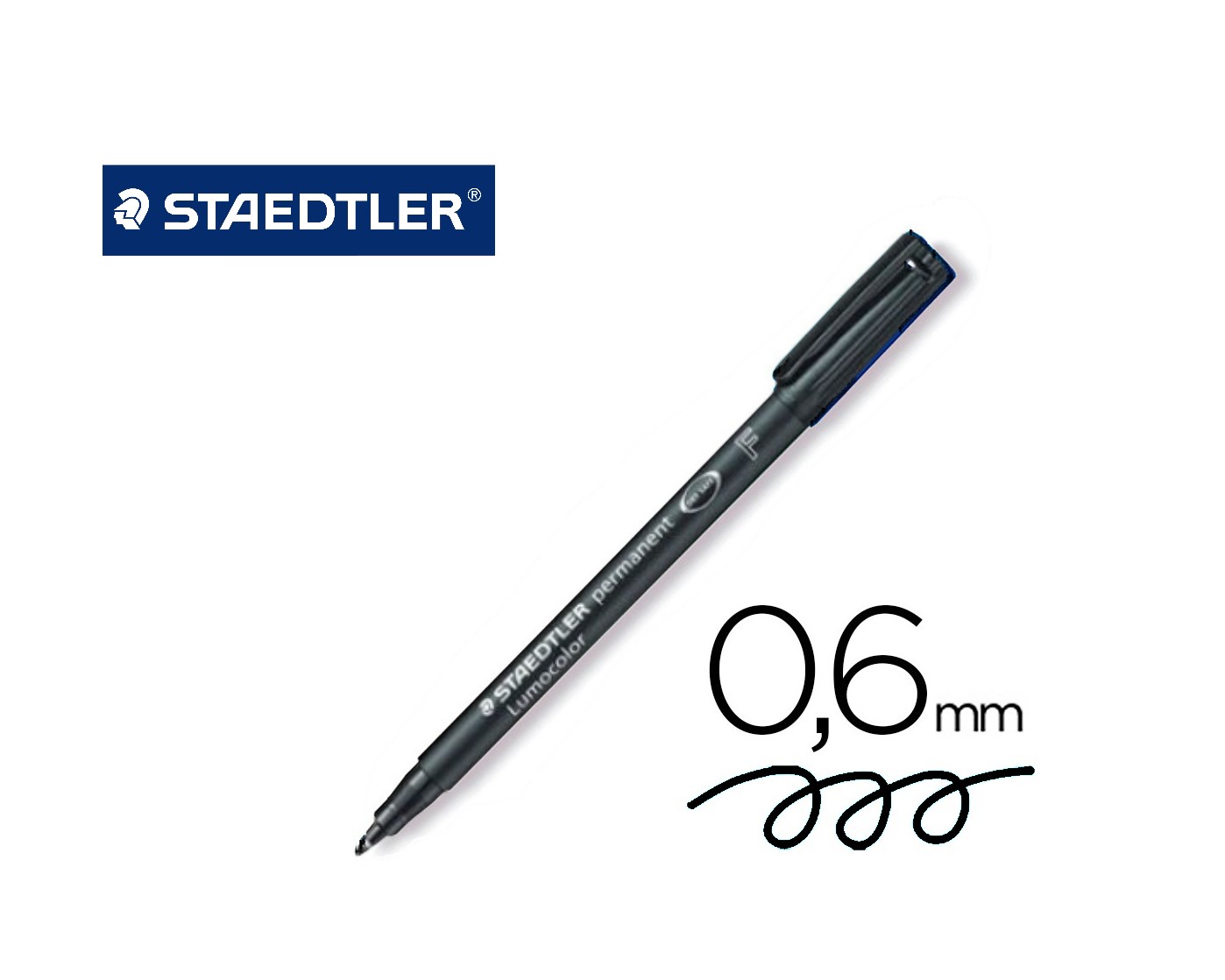 STAEDTLER LUMOCOLOR rotulador permanente (F) punta fina 0.6 mm negro ref.  318-9