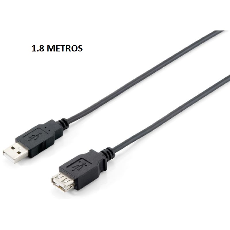 Cable alargador USB 2.0 macho hembra 1.8 metros