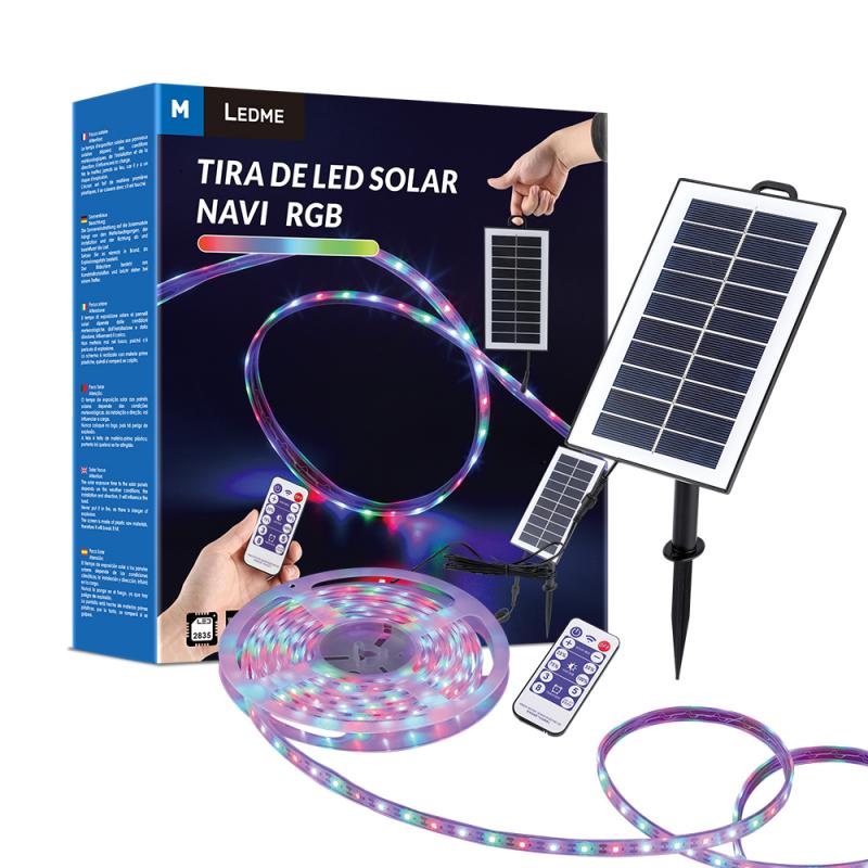 TIRA LED SOLAR NAVI MULTICOLOR RGB SMD2835 300 LUMENES IP68 - 5 METROS