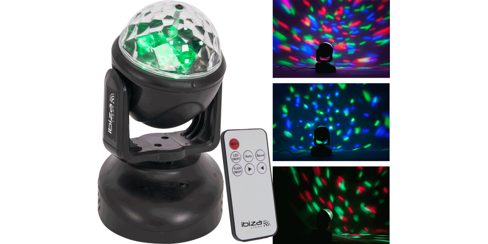 CABEZA MOVIL DE LED RGB IBIZA LIGHT LMH-ASTRO -MANDO A DISTANCIA -  EFECTO ASTRO