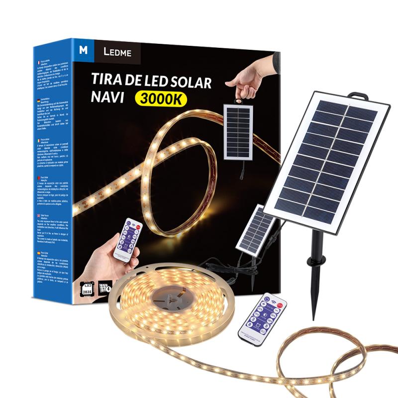 TIRA LED SOLAR NAVI LUZ CALIDA 3000K SMD2835 300 LUMENES IP68 - 5 METROS