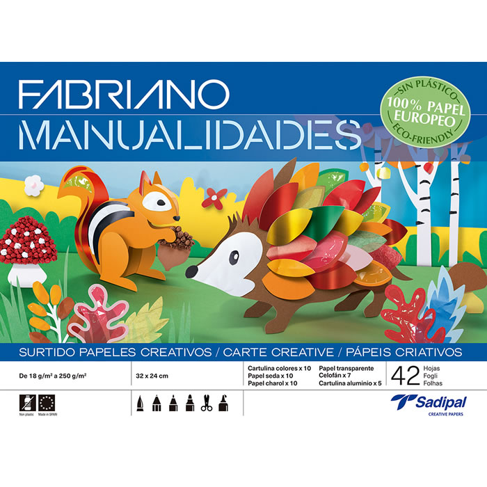 Sadipal Bloc de manualidades 10 hojas, papel charol, colores surtidos -  Materiales para Manualidades Kalamazoo